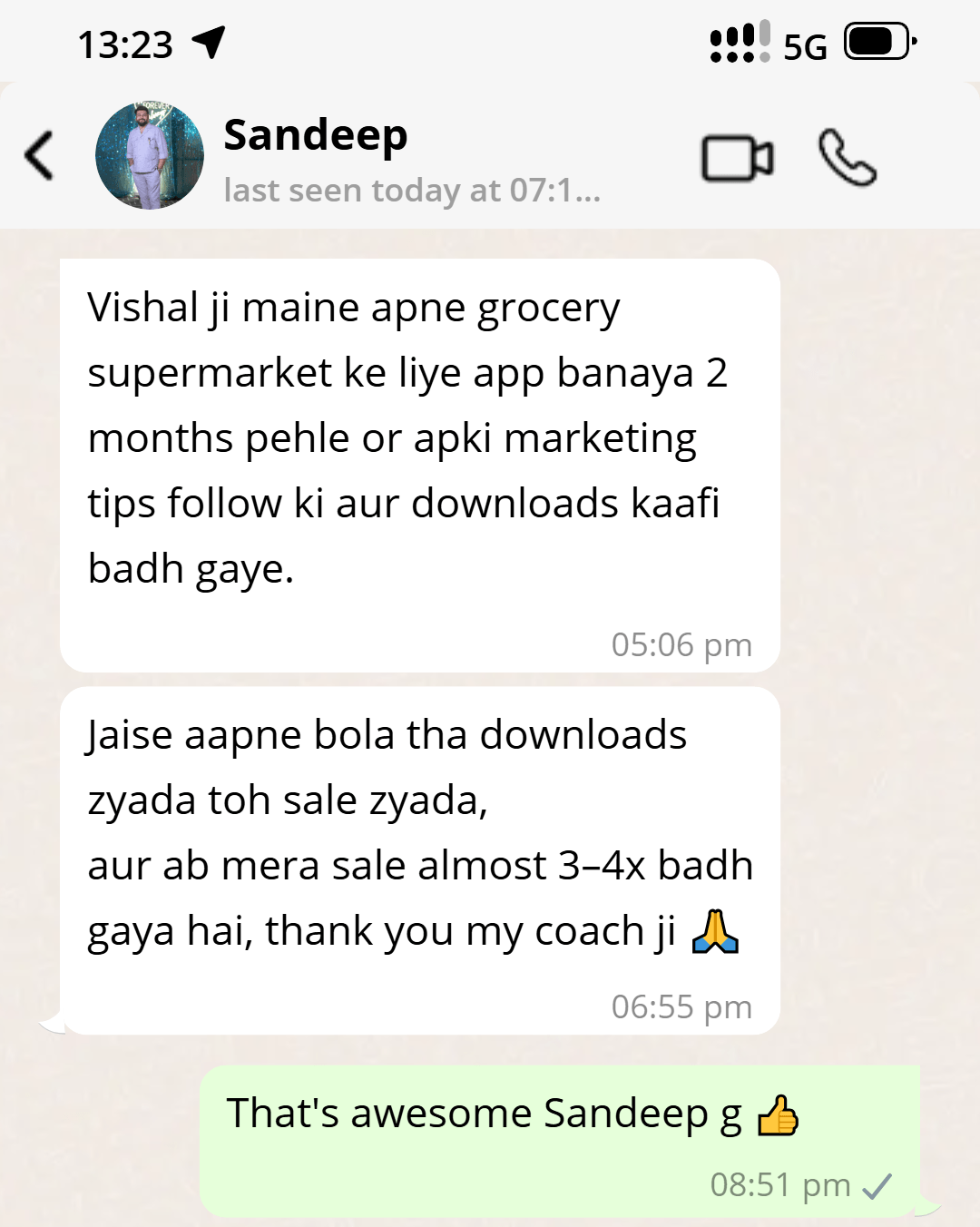 Workshop Testimonial Review by Sandeep to App Mastery Workshop hosted by Technical Vishal Sir