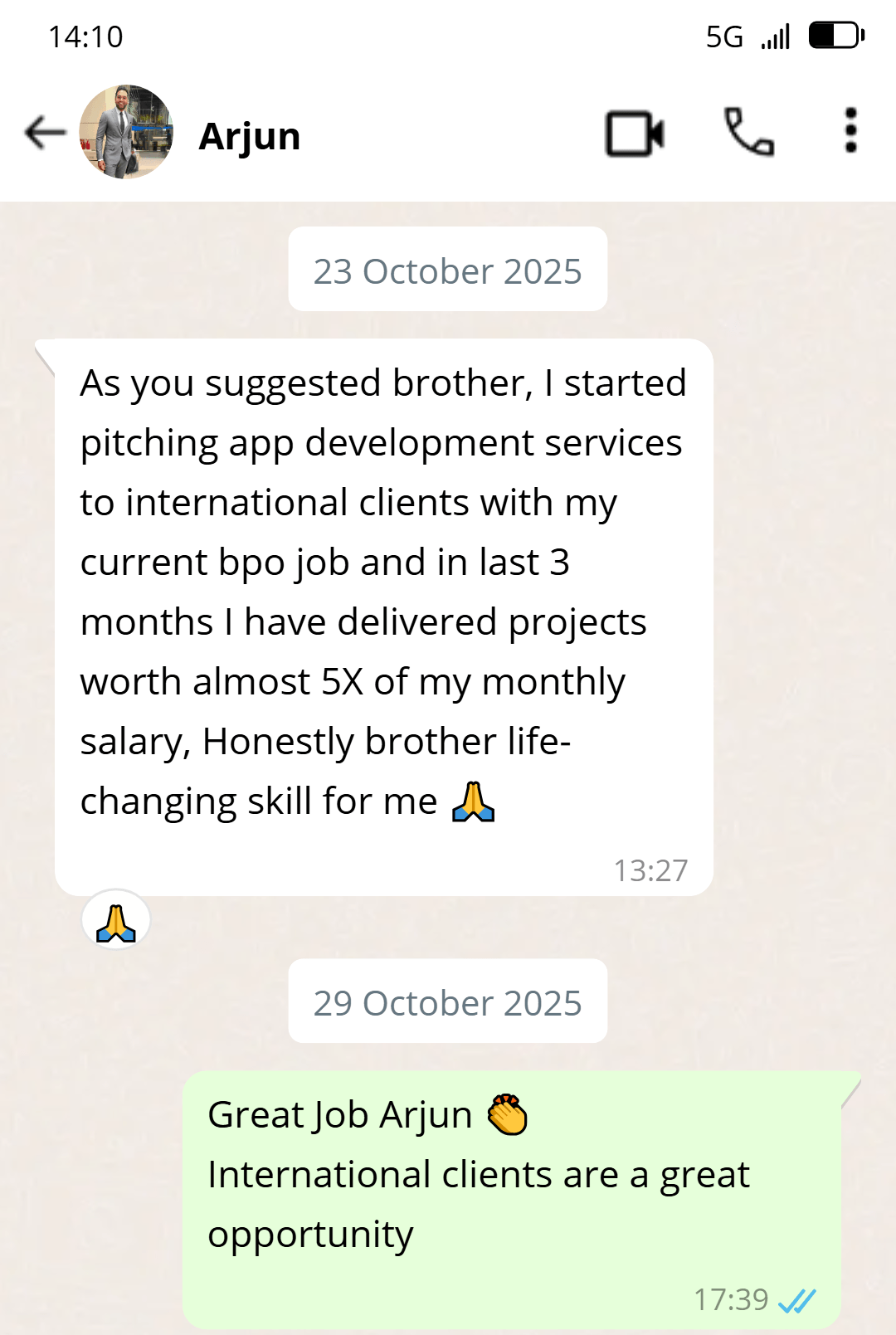 Workshop Testimonial Review by Arjun to App Mastery Workshop hosted by Technical Vishal Sir